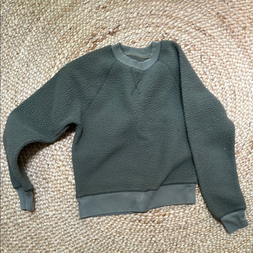 Everlane ReNew fleece sweatshirt XS green